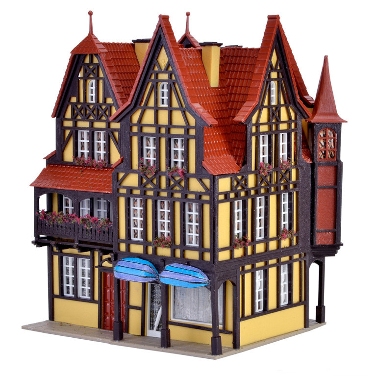 Commerce, avec éclairage intérieur, LED, kit fonctionnel - VOLLMER 43841 - HO 1/87