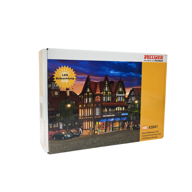 Commerce, avec éclairage intérieur, LED, kit fonctionnel - VOLLMER 43841 - HO 1/87