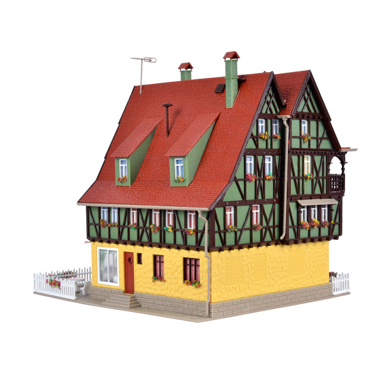 Café-Bistro, avec éclairage intérieur, LED, kit fonctionnel - VOLLMER 43695 - HO 1/87