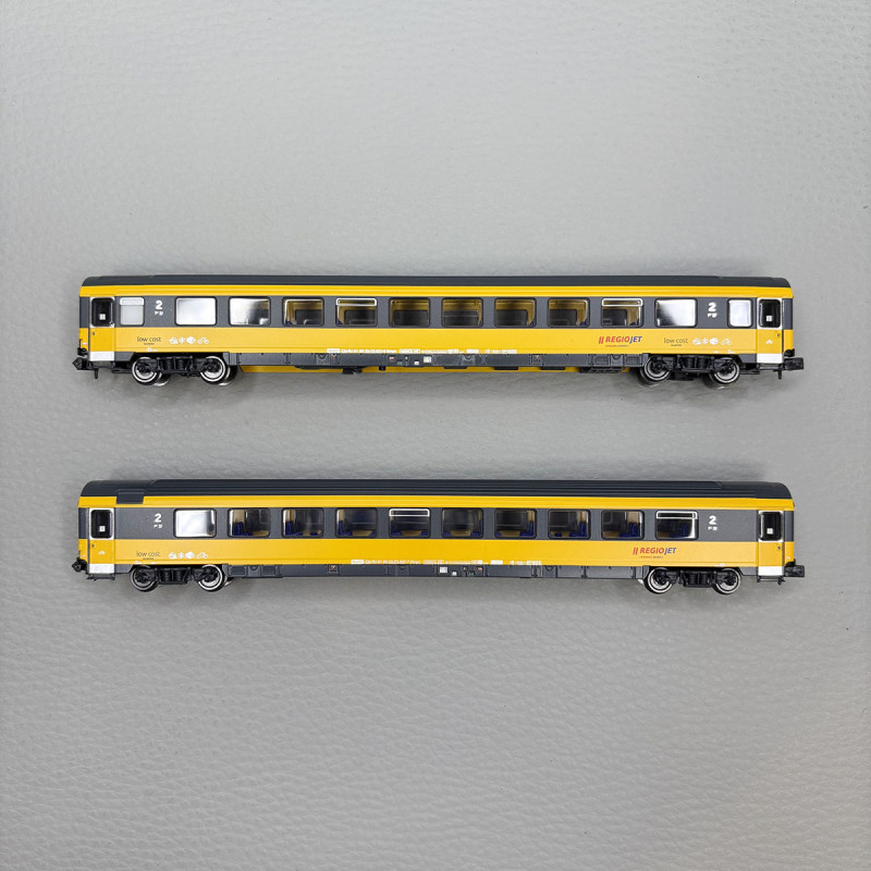 2 voitures Bpm, 2CL, (UIC Z1), Regiojet, SBB CFF FFS - Hobbytrain H25504