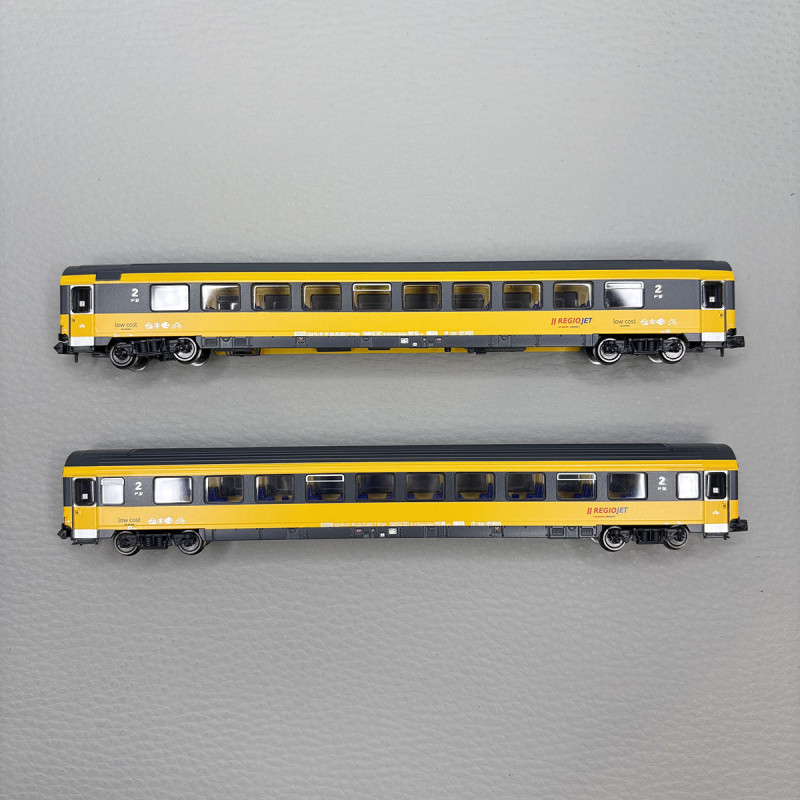 2 voitures Bpm, 2CL, (UIC Z1), Regiojet, SBB CFF FFS - Hobbytrain H25504