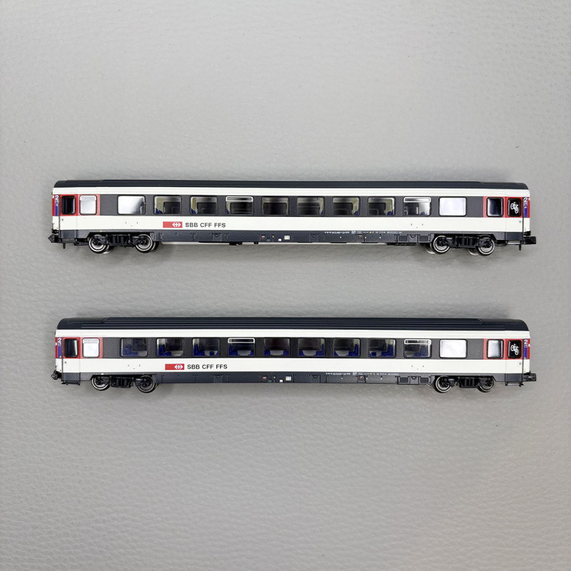 2 voitures Bpm, 2CL, (UIC Z1), SBB CFF FFS - Hobbytrain H25503