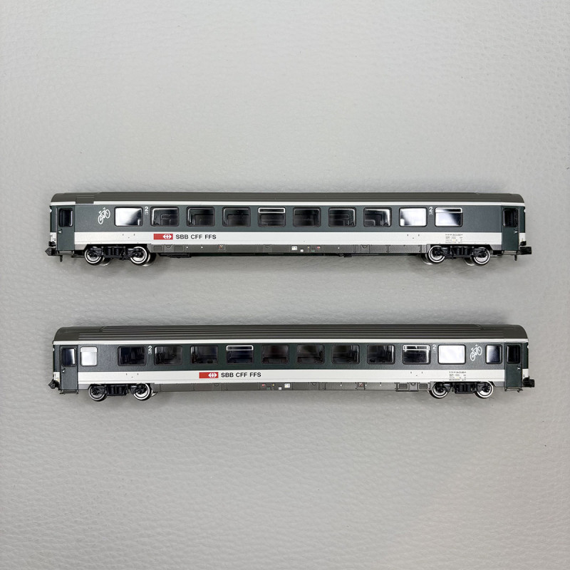 2 voitures Bpm, 2CL, (UIC Z1), SBB CFF FFS - Hobbytrain H25502