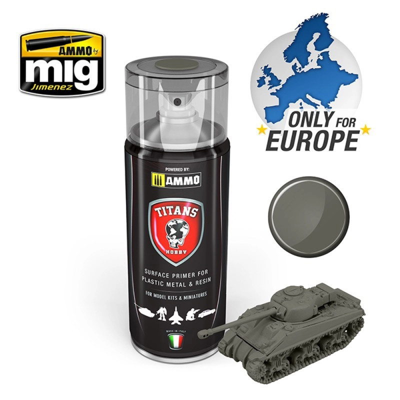 Apprêt Mat Gris feldgrau Allemand - Spray Titans Hobby 400ml - AMMO TTH119