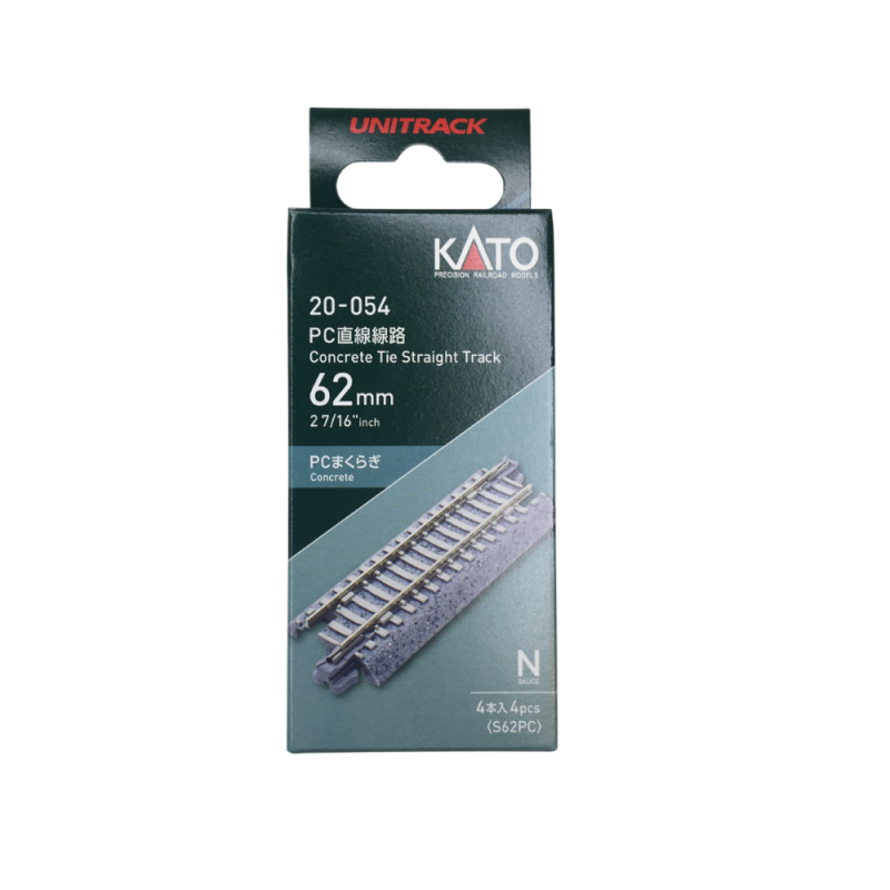Rails droits, 62mm, 4 pièces, Unitrack - KATO 20-054 - N 1/160