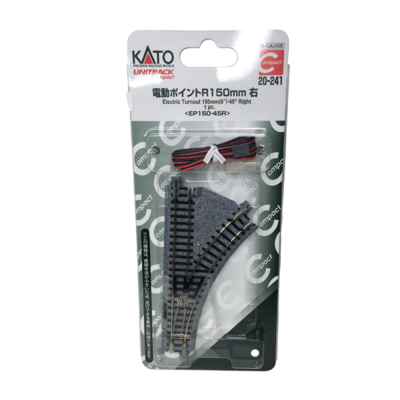 Aiguillage électrique à droite, R150-45°, Unitrack - KATO 20-241 - N 1/160