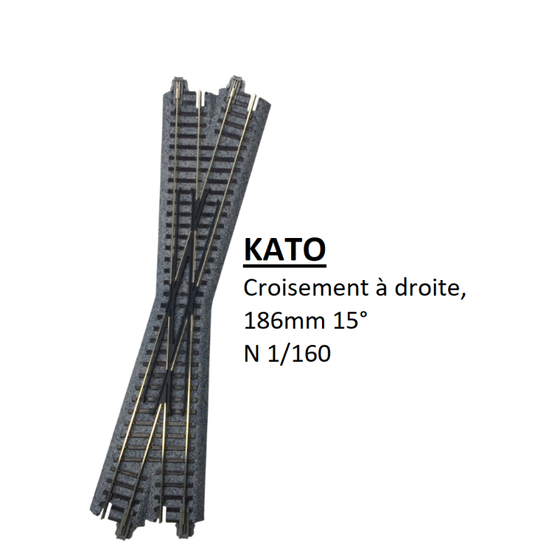 Croisement à droite, 186mm 15°, Unitrack - KATO 20-301 - N 1/160