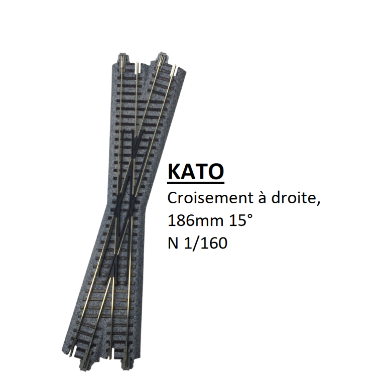 Croisement à droite, 186mm 15°, Unitrack - KATO 20-301 - N 1/160