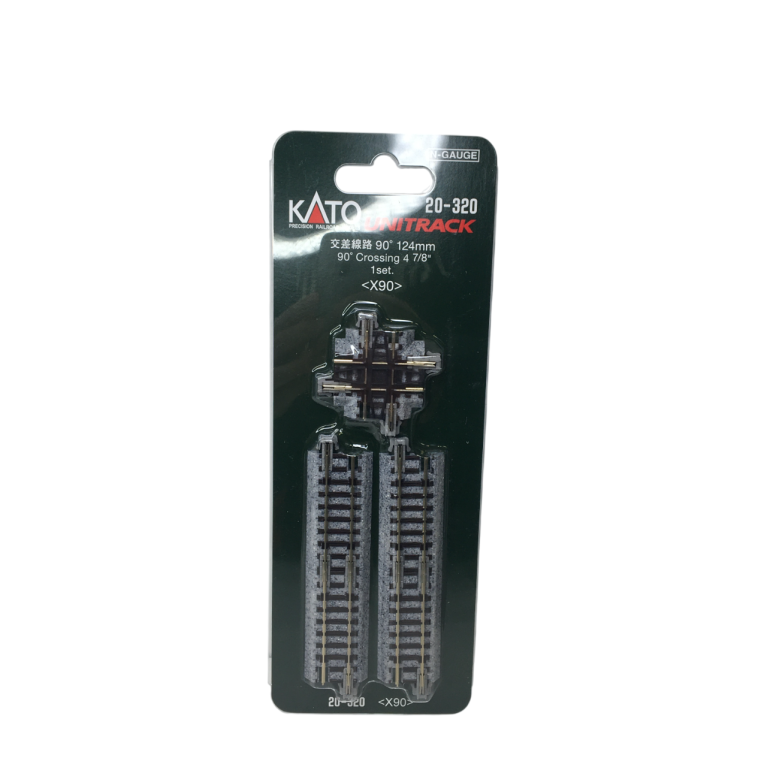2 rails, 1 croisement, 124mm 90°, Unitrack - KATO 20-320 - N 1/160