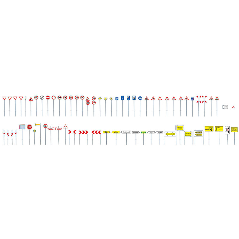 70 panneaux de signalisation routière-HO 1/87-FALLER 180533