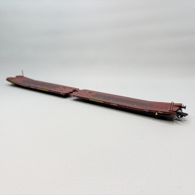 2 wagons plats jumelés, type Laads 800B, transport de véhicules, Transwaggon - MARKLIN 47431