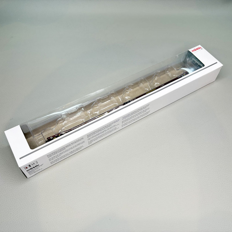 2 wagons plats jumelés, type Laads 800B, transport de véhicules, Transwaggon - MARKLIN 47431