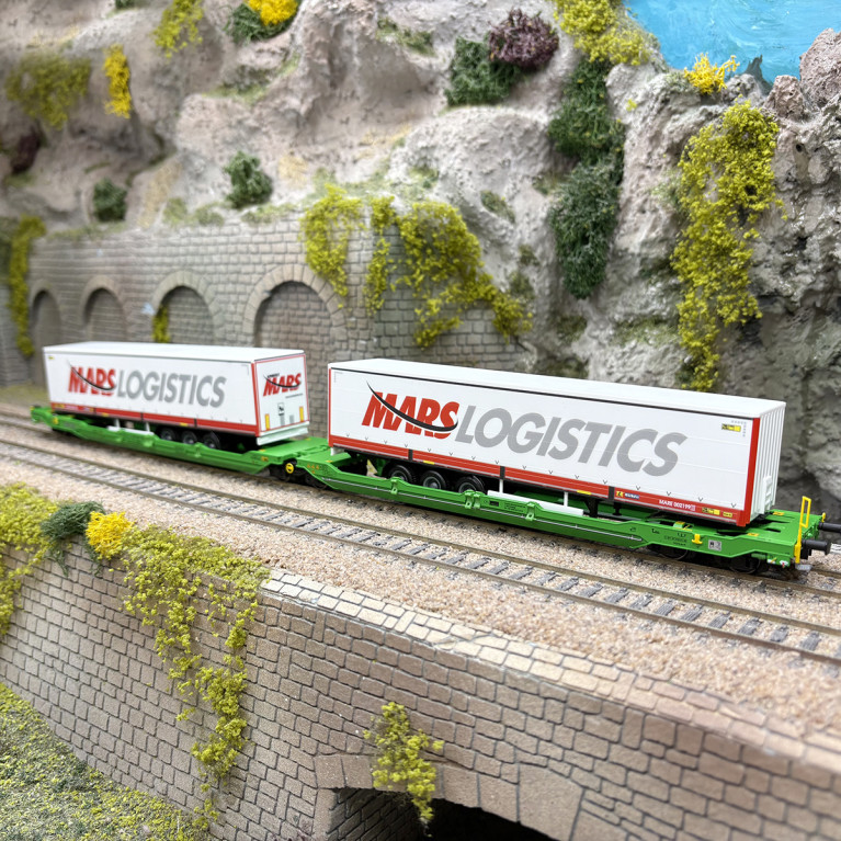 Wagon à double poche Sdggmrss, T3000e, "MarsLogistics", CFL Cargo, Ep. VI - MARKLIN 47473 - HO 1/87