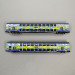 2 voitures voyageurs 2 niveaux type DBpza 753.5 et DABpza 758.5, livrée "touristique", DB - MARKLIN 87306