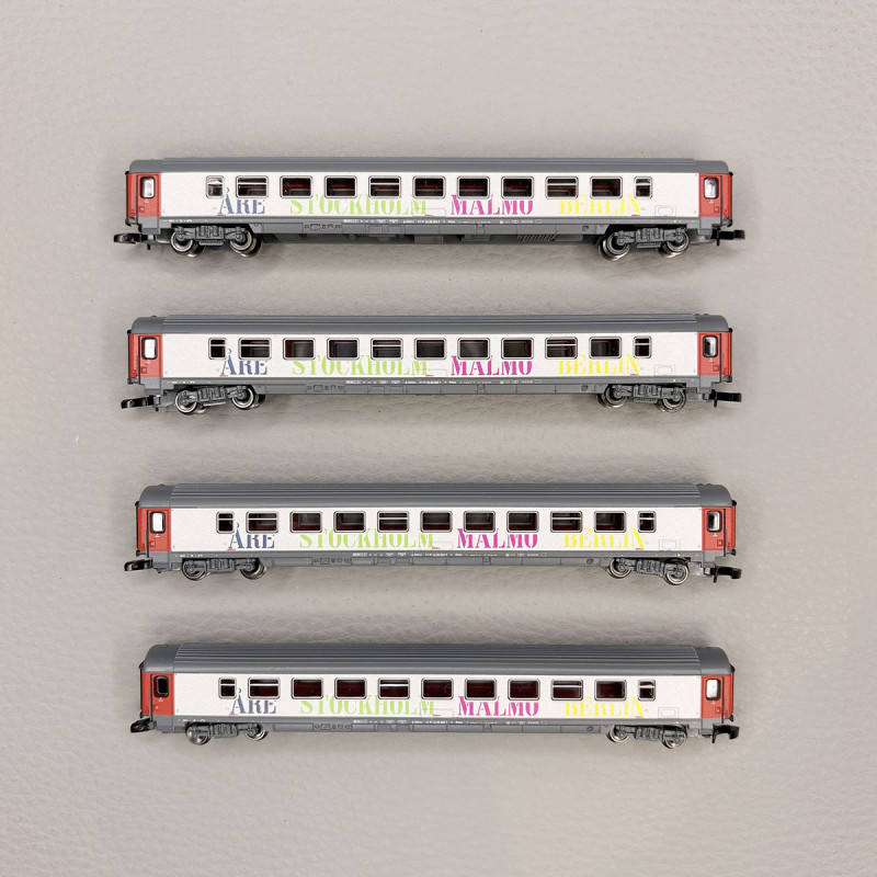 4 voitures voyageurs type Bmpz, 2CL, "Berlin-Malmö-Express", ELL/LTE - MARKLIN 87283