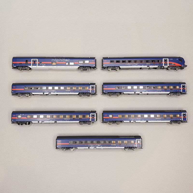 Rame 7 éléments, voitures pour train "Nightjet", ÖBB - FLEISCHMANN 6260065