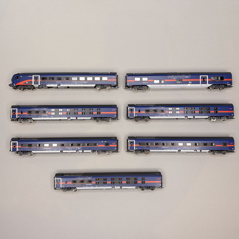 Rame 7 éléments, voitures pour train "Nightjet", ÖBB - FLEISCHMANN 6260065