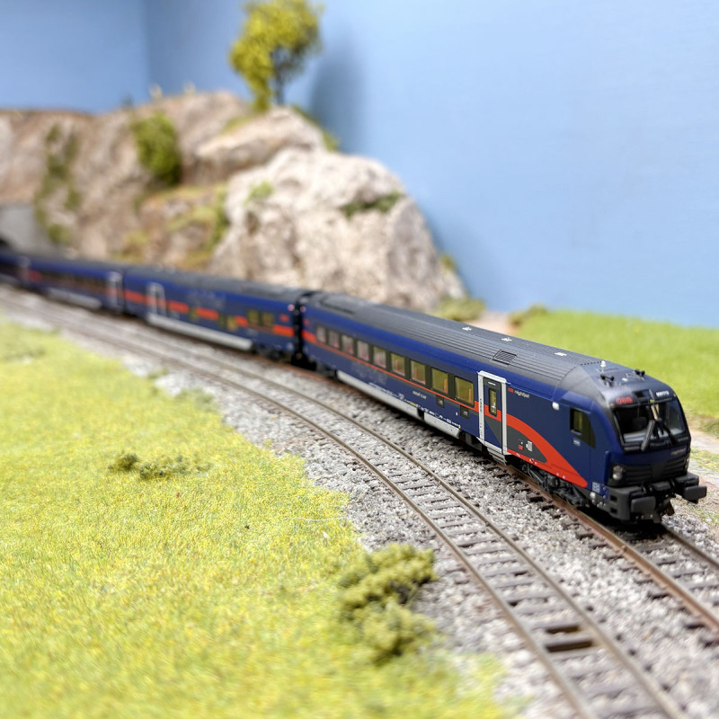 Rame 7 éléments, voitures pour train "Nightjet", ÖBB, Ep. VI - FLEISCHMANN 6260065 - N 1/160