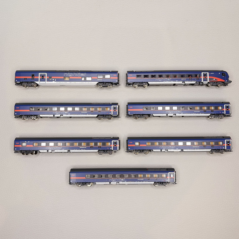 Rame 7 éléments, voitures pour train "Nightjet", ÖBB - FLEISCHMANN 6270065