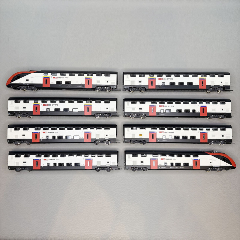 Train RABe 502 221-0, à 2 étages, 8 éléments, SBB CFF FFS - ROCO 7700007