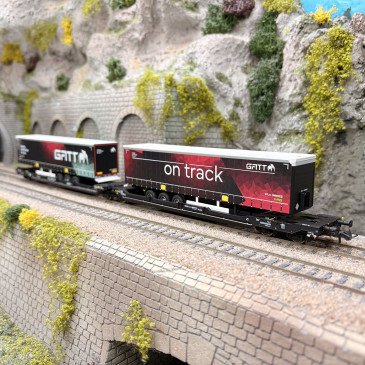 Wagon articulé double poche, Sdggmrss / T3000e, "GATT", TX Logistik, Ep. VI - ROCO 6600170 - HO 1/87