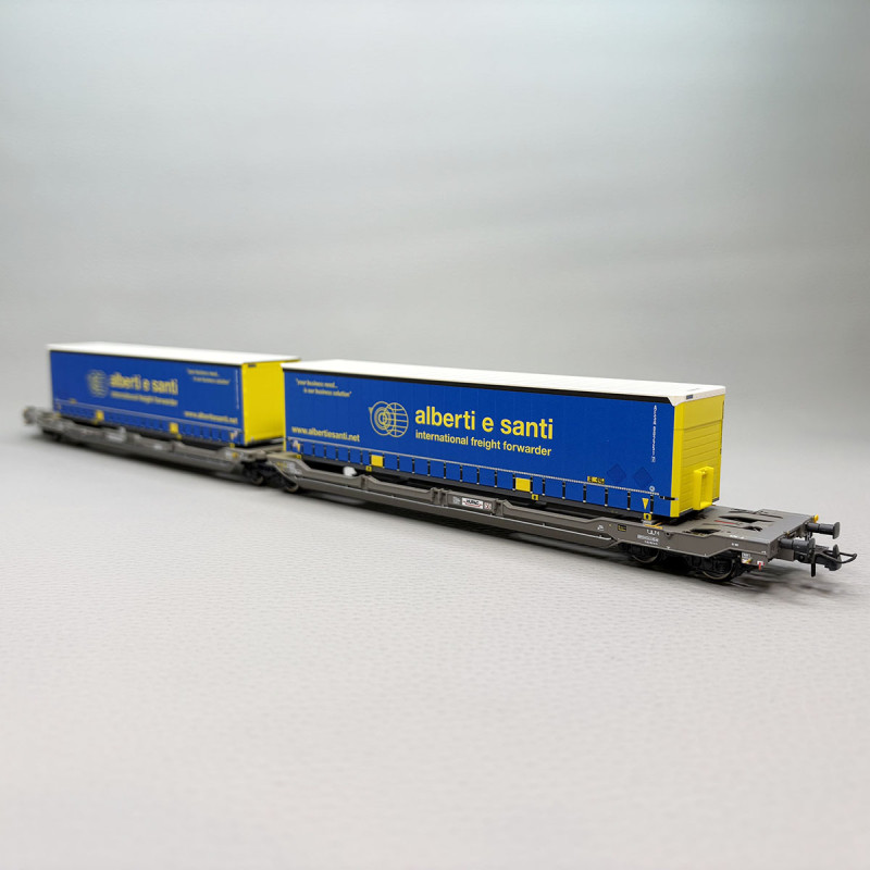 Wagon articulé double poche, Sdggmrss / T3000e, "Alberti e Santi", Hupac - ROCO 6600137