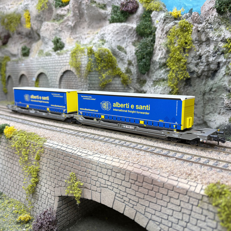 Wagon articulé double poche, Sdggmrss / T3000e, "Alberti e Santi", Hupac, Ep. VI - ROCO 6600137 - HO 1/87