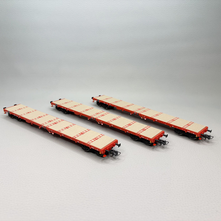 3 wagons plats à ranchers, type R, ÖBB - ROCO 6600219