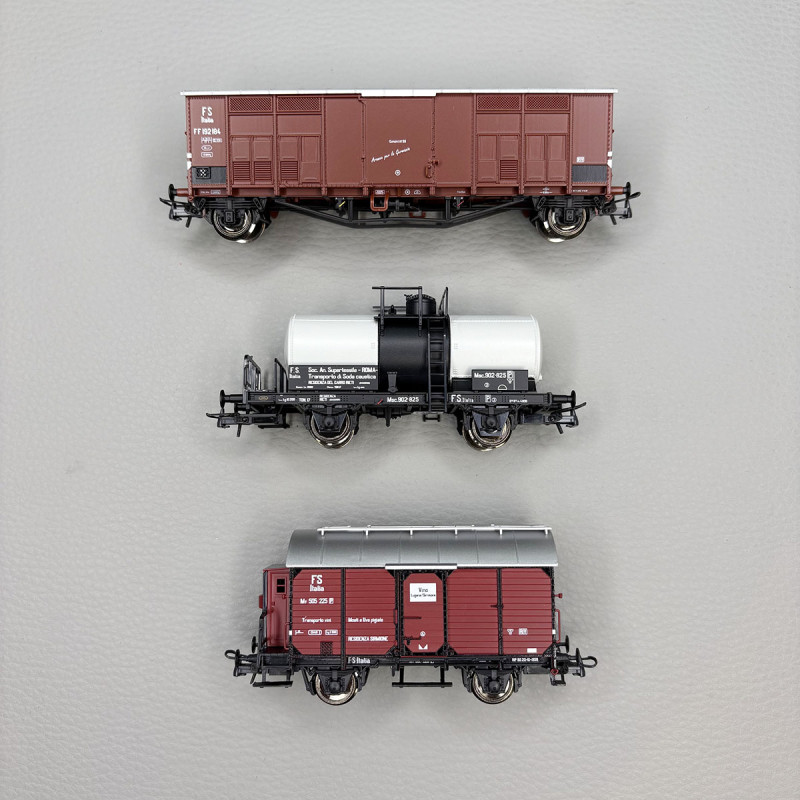 3 wagons marchandises ligne secondaire, FS - ROCO 6600229