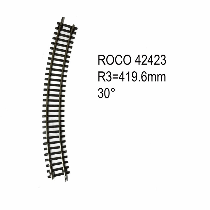 Rail courbe R3 419.6mm 30 degrés code 83 Roco 42423 modélisme