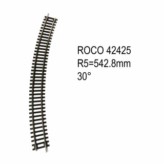 Rail courbe R5  542.8mm 30 degrés code 83 -HO-1/87-ROCO 42425