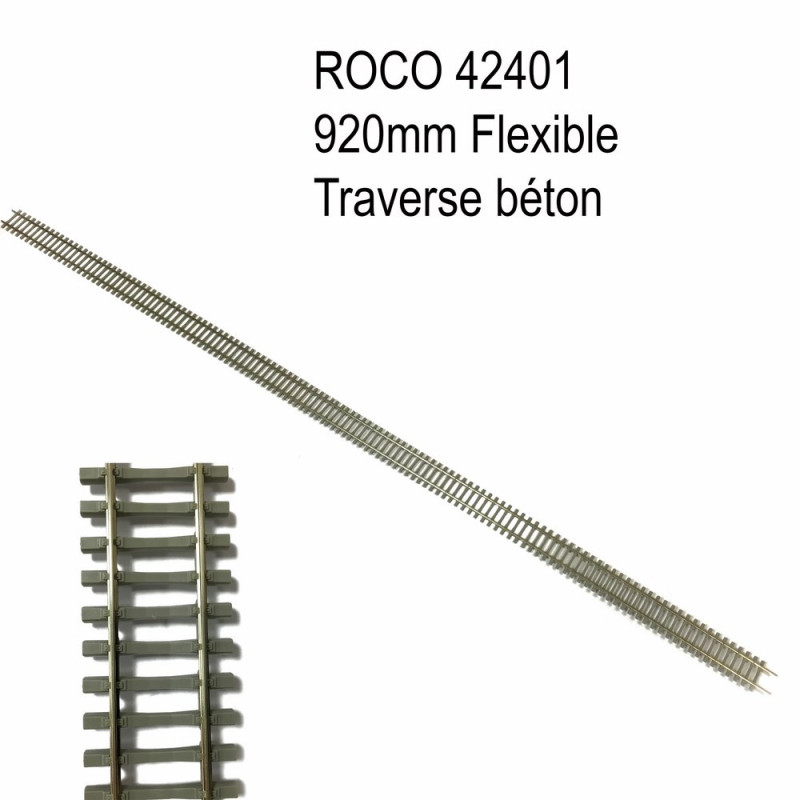 Rail flexible 920mm traverse béton code 83 -HO-1/87-ROCO 40401