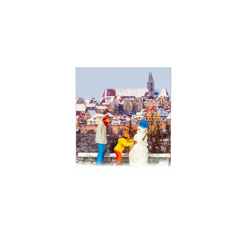 Coffret bonhomme de neige, 3 figurines - PREISER 99603 - HO 1/87