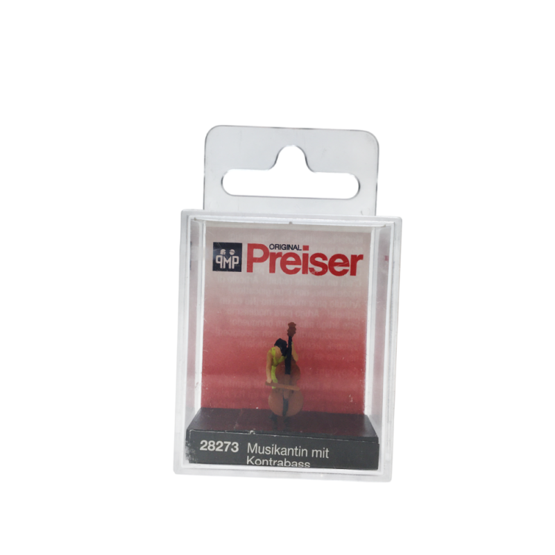 Musicienne avec contrebasse - PREISER 28273 - HO 1/87