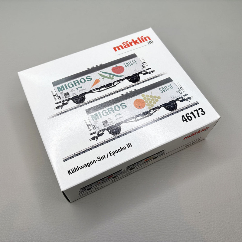 2 wagons réfrigérants de type Tnoms 35 et Ths 42, "Migros suisse", DB - MARKLIN 46173