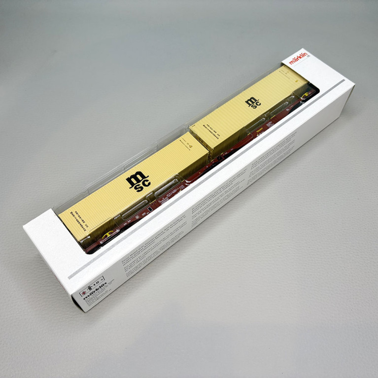 Wagon articulé porte conteneurs de type Sggrs 80, 3MSC", Touax Rail - MARKLIN 47816