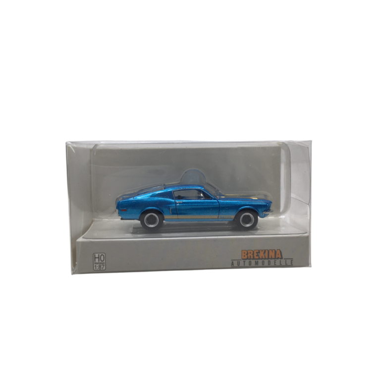 Ford Mustang Fastback, Shelby GT 350, bleu, doré, 1968 - BREKINA 19610 - HO 1/87