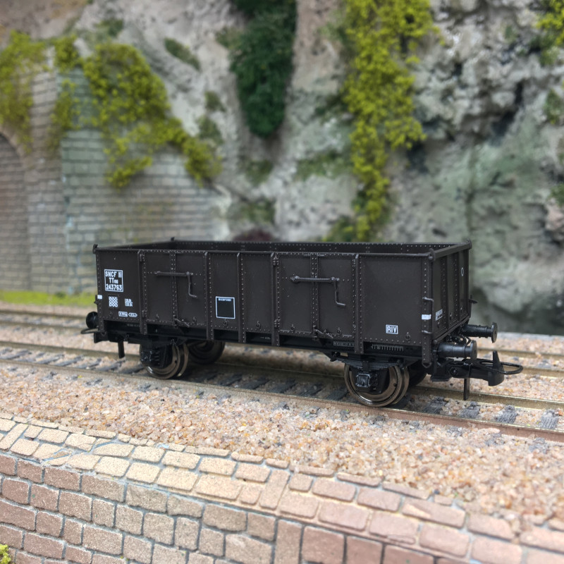 Wagon tombereau Ludwigshafen caisse métallique, 243 763, SNCF, Ep. III - REE MODELES WB918 - HO 1/87