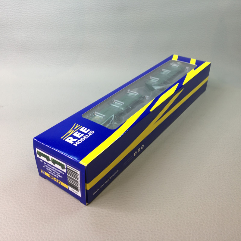 Coffret de 2 Wagons tombereaux Ludwigshafen caisse métallique verte, 100006, 100165, SNCB, Ep. III - REE MODELES WB921 - HO 1/87