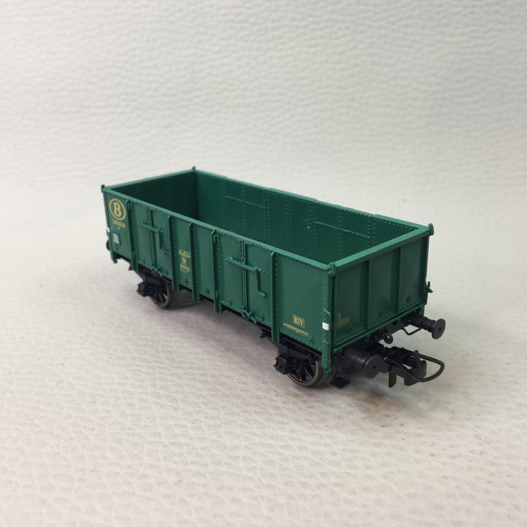 Wagon tombereau Ludwigshafen caisse métallique verte, 100456, SNCB, Ep. III - REE MODELES WB922 - HO 1/87