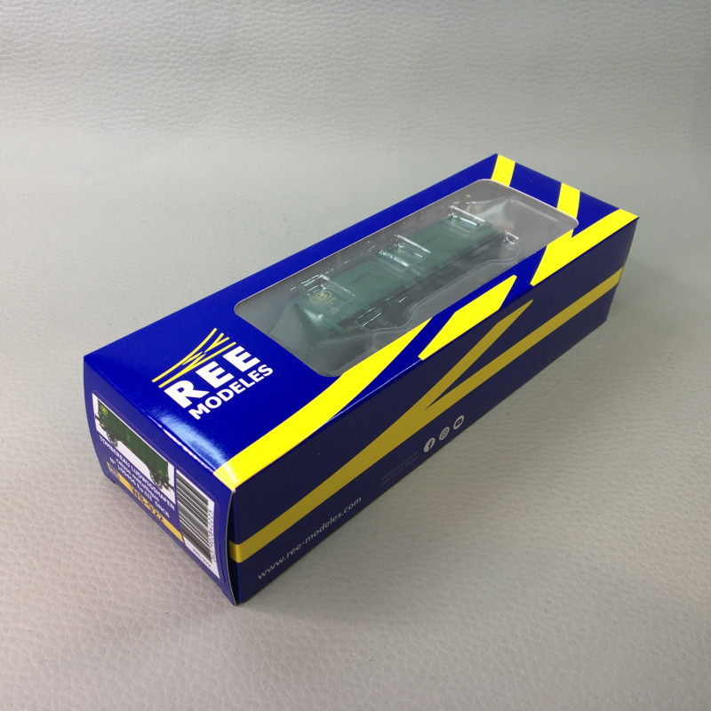 Wagon tombereau Ludwigshafen caisse métallique verte, 100456, SNCB, Ep. III - REE MODELES WB922 - HO 1/87