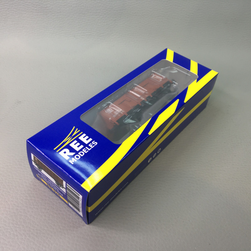 Wagon tombereau Ludwigshafen caisse métallique marron, 1160963, SNCB, Ep. III - REE MODELES WB924 - HO 1/87