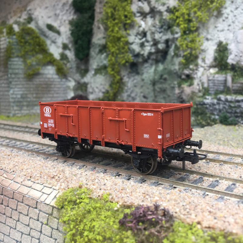 Wagon tombereau Ludwigshafen caisse métallique marron, 1160963, SNCB, Ep. III - REE MODELES WB924 - HO 1/87