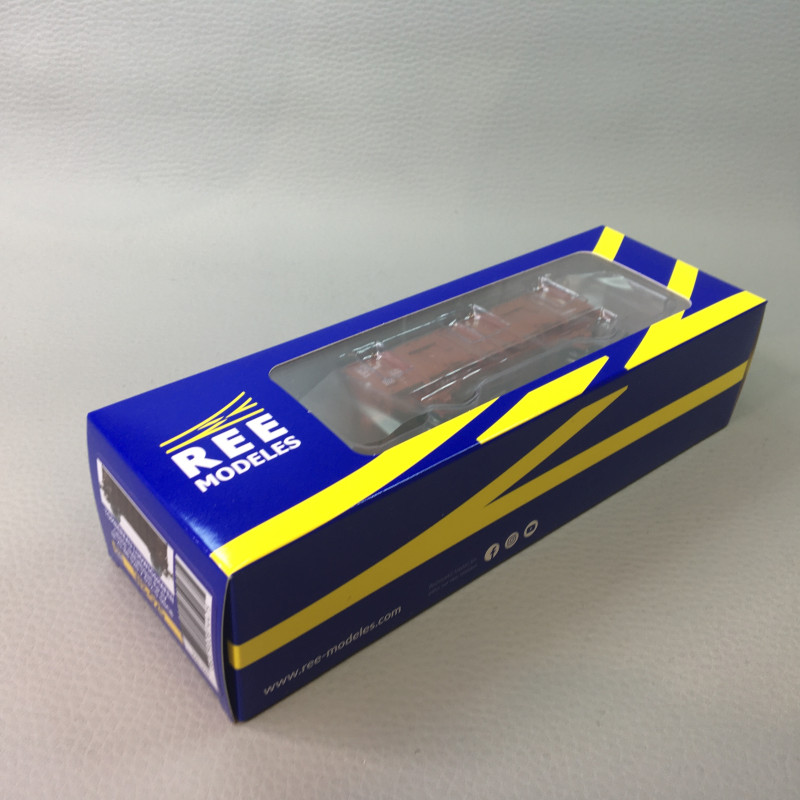 Wagon tombereau Ludwigshafen caisse métallique marron, 21 88 520 7 632-0, SNCB, Ep. IV - REE MODELES WB925 - HO 1/87