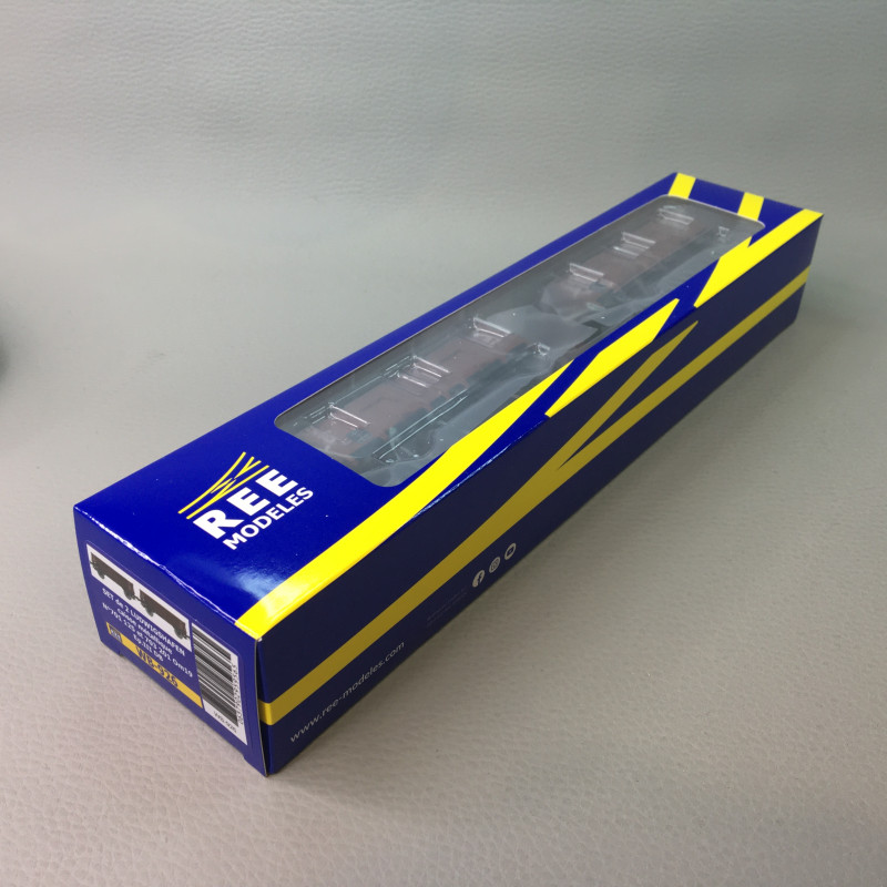 Coffret de 2 Wagons tombereaux Ludwigshafen caisse métallique, 701 125, 703 201, DB, Ep. III - REE MODELES WB926 - HO 1/87