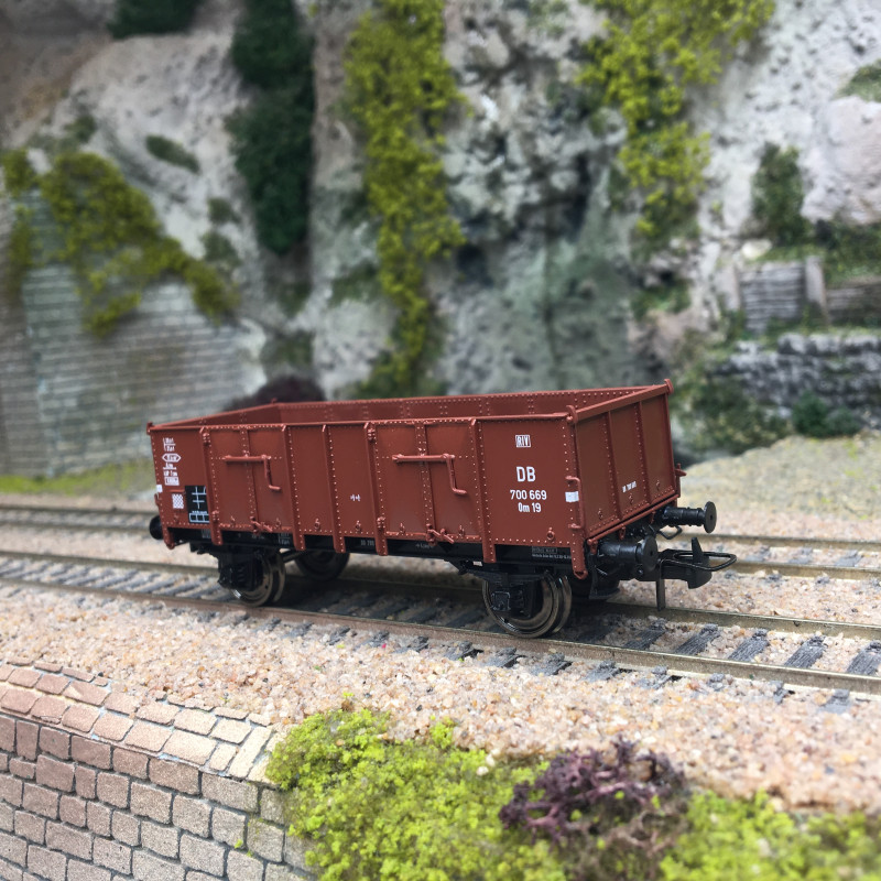 Wagon tombereau Ludwigshafen caisse métallique, 700 669 Om19, DB, Ep. III - REE MODELES WB927 - HO 1/87