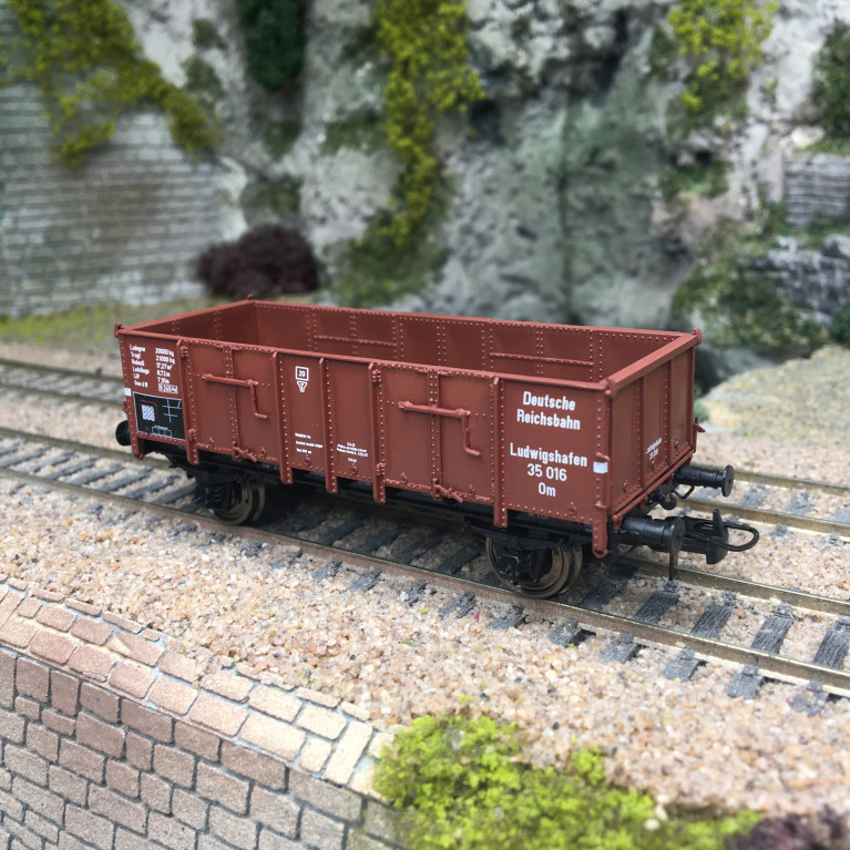 Wagon tombereau Ludwigshafen caisse métallique, 35 016 Om, DR, Ep. III - REE MODELES WB929 - HO 1/87