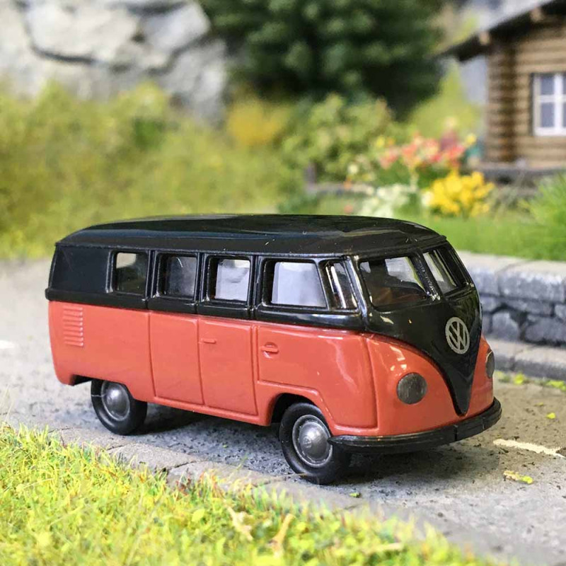 Volkswagen T1a Combi, noir, rouge, 1950 - BREKINA 31035 - HO 1/87