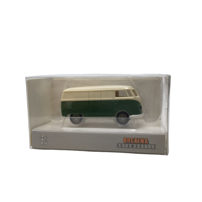 Volkswagen T1a Kasten, beige, vert, 1950 - BREKINA 32077 - HO 1/87