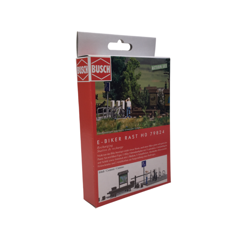 Ensemble d'actions: Repos pour cyclistes électriques - BUSCH 79824 - HO 1/87